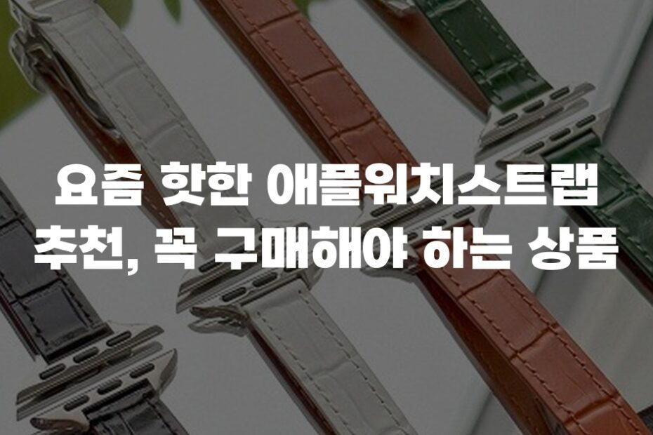 요즘 핫한 애플워치스트랩 추천, 꼭 구매해야 하는 상품