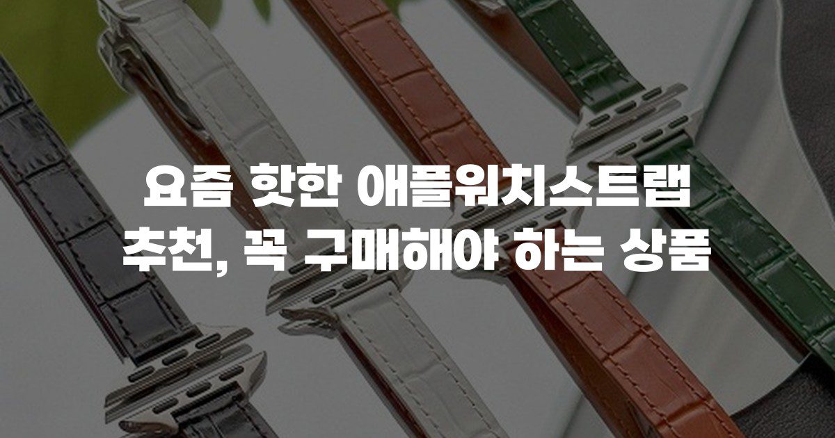요즘 핫한 애플워치스트랩 추천, 꼭 구매해야 하는 상품