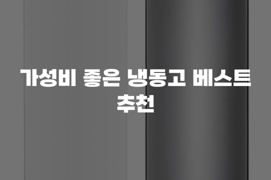 가성비 좋은 냉동고 베스트 추천