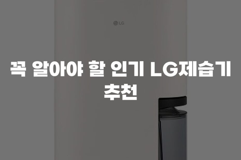 꼭 알아야 할 인기 LG제습기 추천