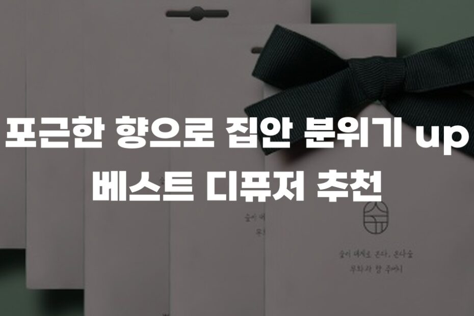포근한 향으로 집안 분위기 up 베스트 디퓨저 추천