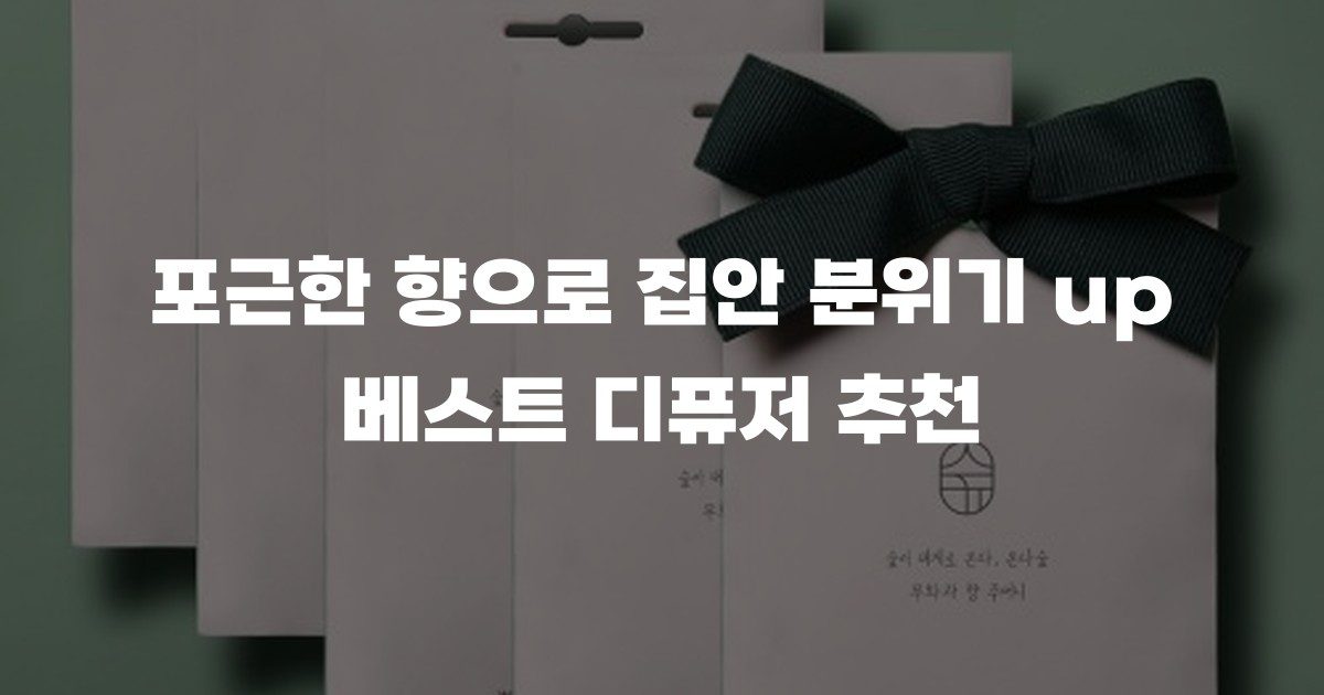 포근한 향으로 집안 분위기 up 베스트 디퓨저 추천