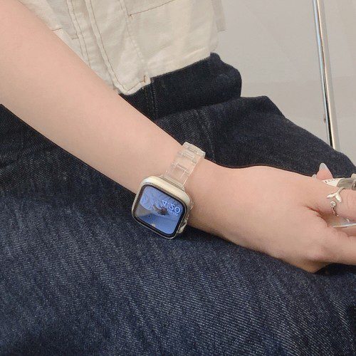 우먼스9999 애플워치 11 스트랩 슬림 투명 10 9 8 7 6 SE2 SE3 호환 밴드 시계줄