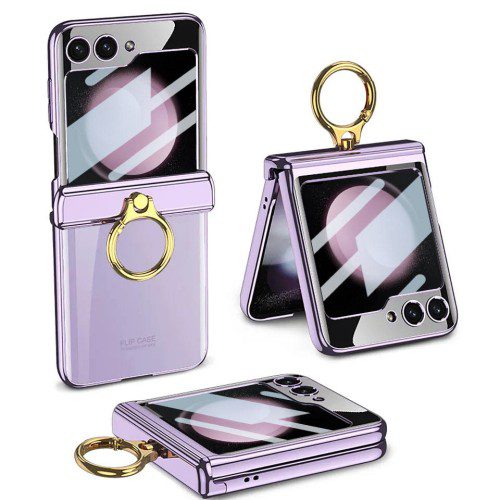 힌지 보호 마그네틱 제트플립 핑거링 케이스 라일락퍼플, 갤럭시Z 플립5