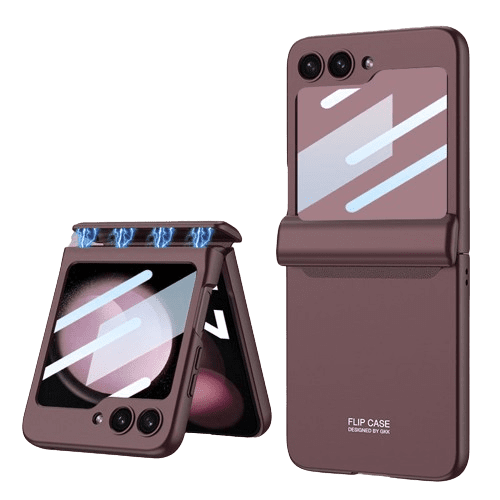 마그네틱 힌지 보호 케이스 삼성 액정 강화유리 풀커버 그린, 갤럭시Z 플립5