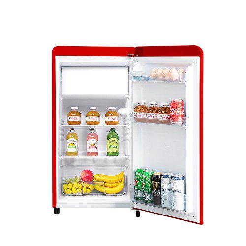 쿠잉 레트로 미니냉장고 REF-90CN 블루 소형 원룸 사무실 원도어 작은 슬림 가정용