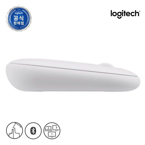 로지텍 코리아 Pebble2 M350S 페블 블루투스 무선 마우스 도브 화이트