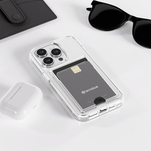 아이엠듀 변색방지 카드수납 케이스 2장 투명, 아이폰15 프로 맥스