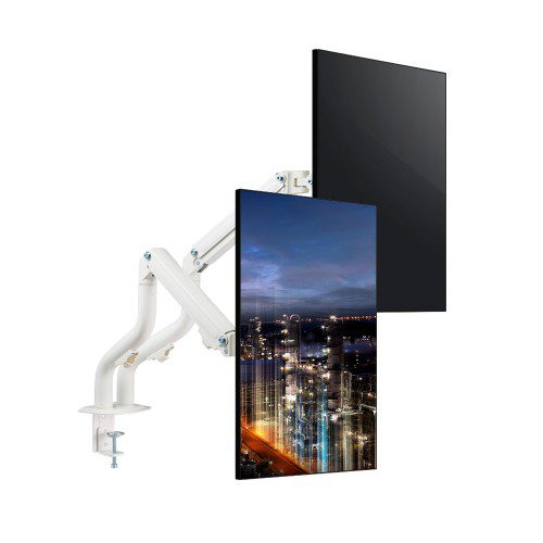 마운트뷰 ALL 모니터암 듀얼 화이트 노트북 암 모니터 거치대 고중량 스탠드 세로 싱글