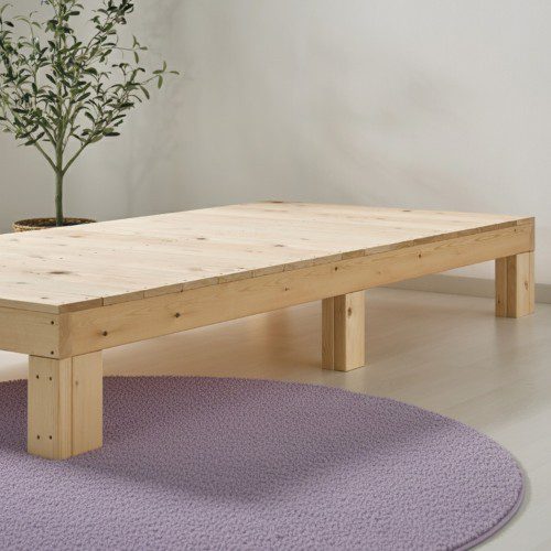 숲에온하우스 편백나무 침대 프레임 평상형 저상형 무헤드 원목 싱글