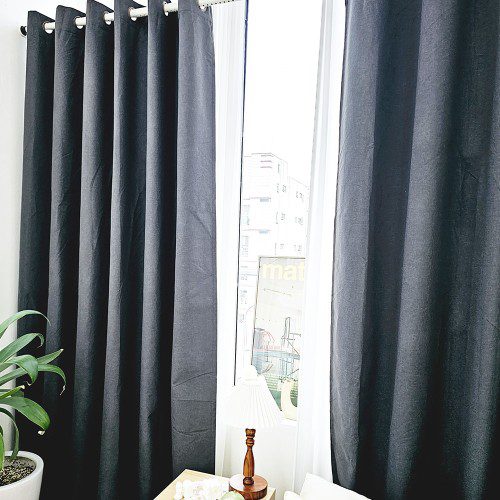 벽뚫지않는 암막커튼+힘센 압축봉 세트 다크그레이, 300x235cm(가로150cm2장)