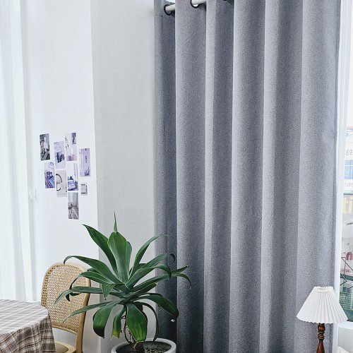 벽뚫지않는 암막커튼+힘센 압축봉 세트 라이트그레이, 300x235cm