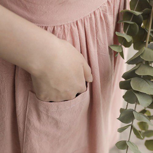 모네 카페 바리스타 어린이집 주방 방수 에이프런 원피스형 린넨 면 원피스 앞치마