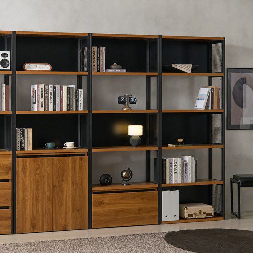 e스마트 철제 전면 거실 수납 5단 책장 기본형 800