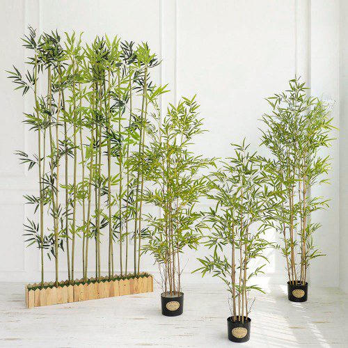 테라스 대나무 조화 화분 파티션 공간분리 야외 가림막 나무 울타리 6구