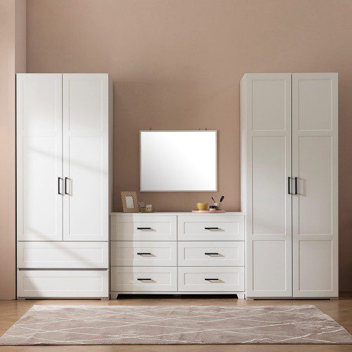 장인가구 커슨 키큰장 입본장 미니 싱글 2단서랍 800 옷장 안방 원룸 작은방