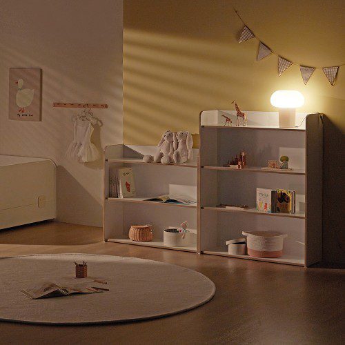 밤비노 친환경 교구장 책장 슬림 공부방 틈새 거실 다용도 수납 가구 수납장 900, 2단, 화이트