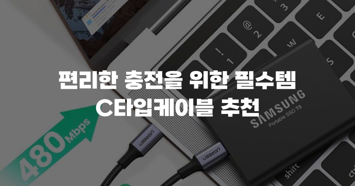 편리한 충전을 위한 필수템 C타입케이블 추천