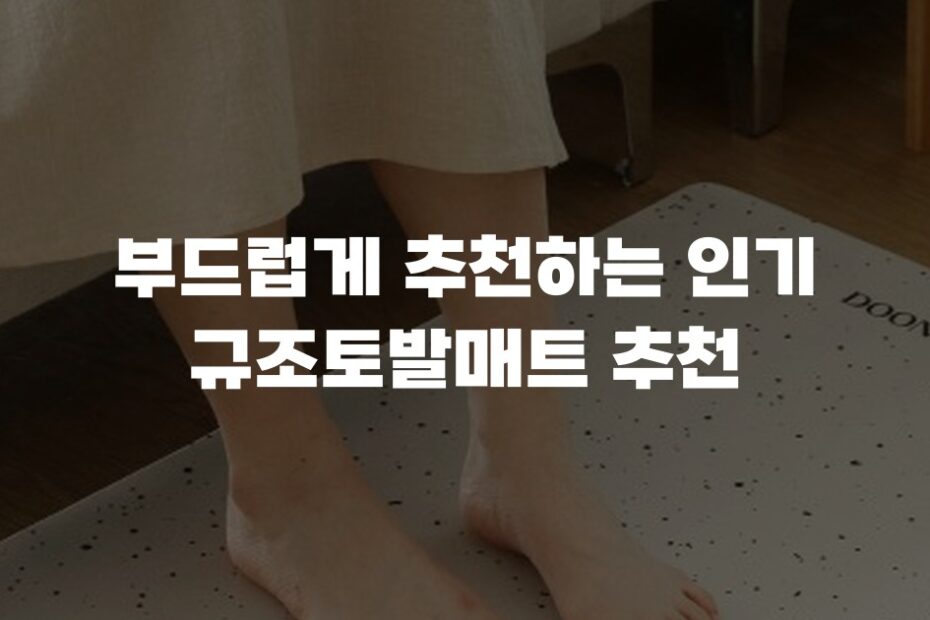 부드럽게 추천하는 인기 규조토발매트 추천