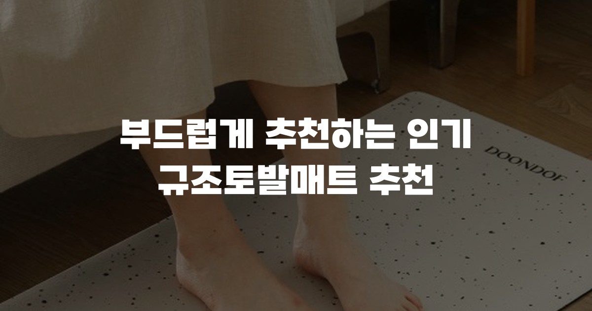 부드럽게 추천하는 인기 규조토발매트 추천