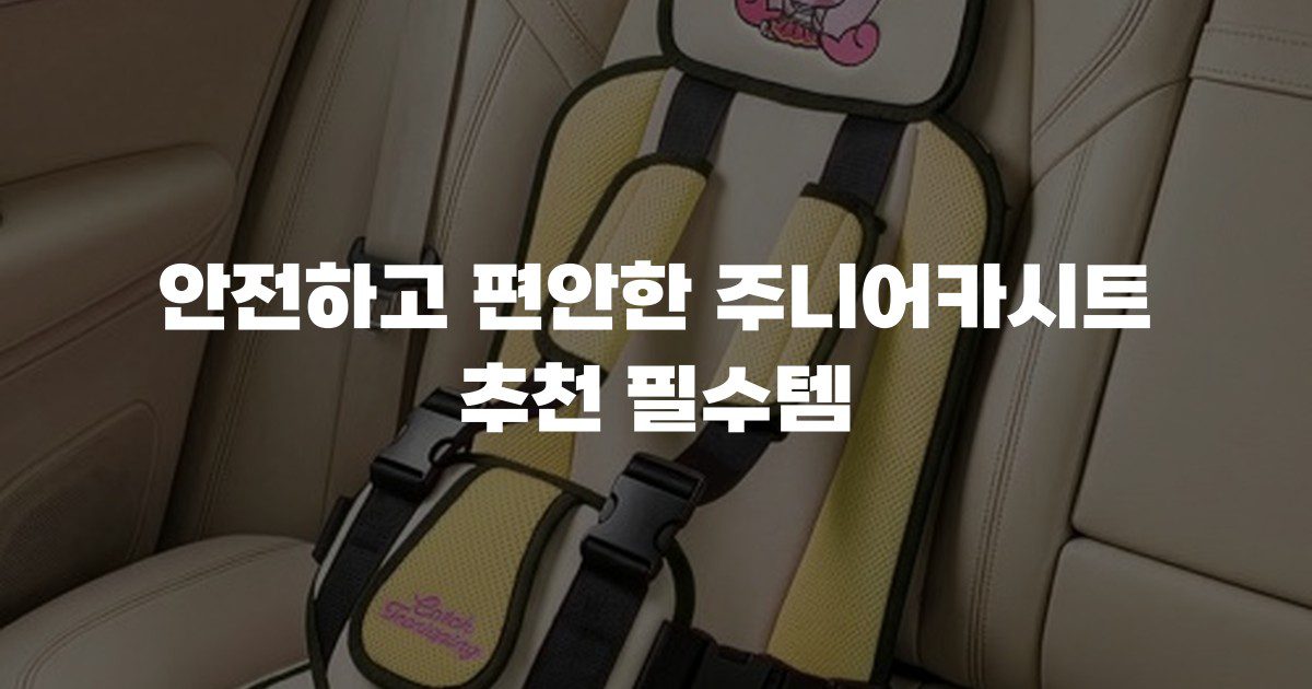 안전하고 편안한 주니어카시트 추천 필수템