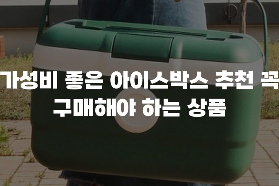 가성비 좋은 아이스박스 추천 꼭 구매해야 하는 상품