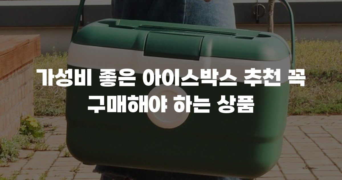 가성비 좋은 아이스박스 추천 꼭 구매해야 하는 상품