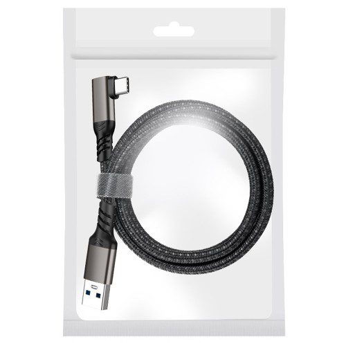 바라보고 USB3.2 Gen2 A to C타입 ㄱ자형 고속충전케이블 그레이, 1개, 1m