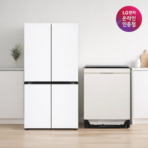LG 디오스 AI 오브제컬렉션 냉장고 + LG 디오스 식기세척기 (T876MQQ111 + DUE6BGL1E)