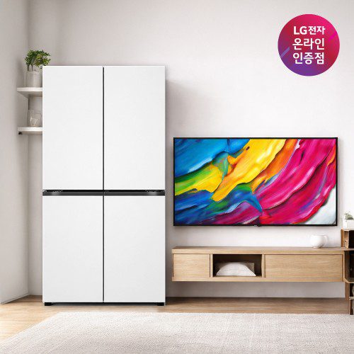 LG 디오스 AI 오브제컬렉션 냉장고 + LG QNED AI TV (T876MQQ111 + 75QNED75AEA)