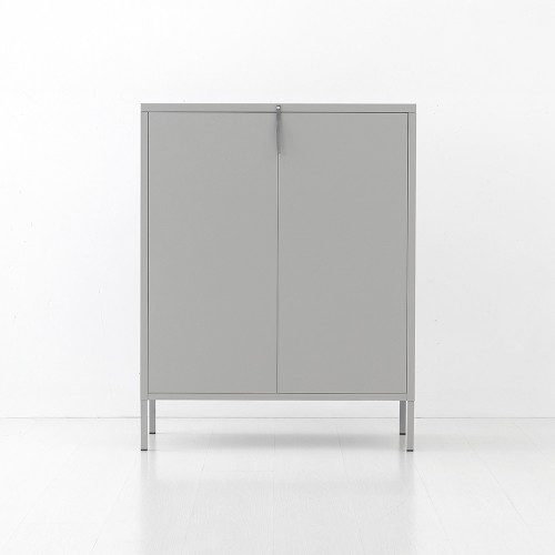 MKB 캐비넷 모던세로중 2문 수납장 8001015 80x40x102, 3단, 다크그레이 0342.6238