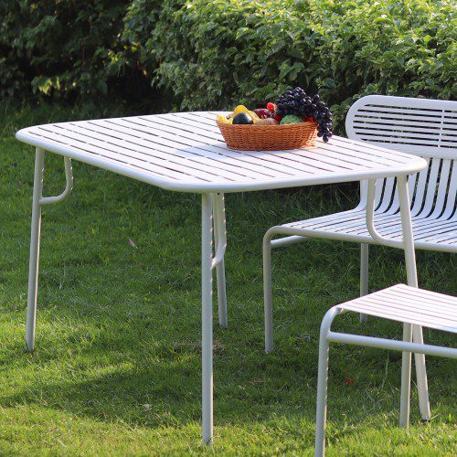 링컨 철제 사각 야외테이블 카페 테라스 1400x800mm, 화이트