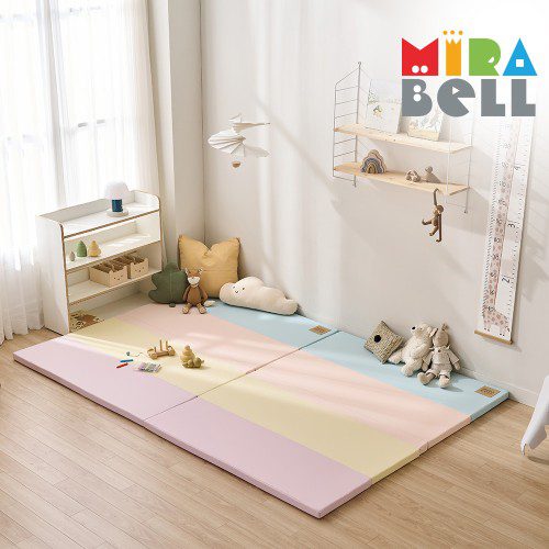 미라벨 카라 실리콘 아기 유아 거실 층간소음 놀이방5단 노틈새매트120X160 무지개