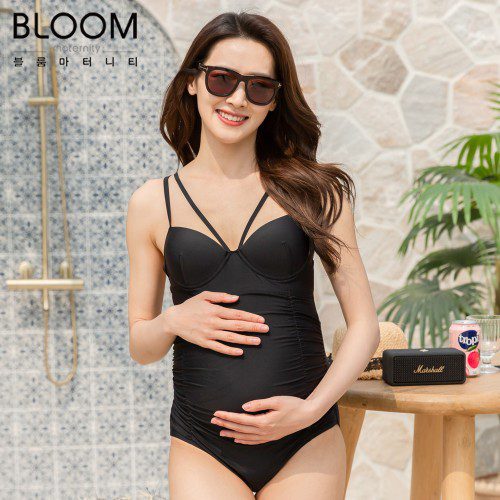 블룸마터니티 시스루 래쉬가드 임산부수영복 만삭 태교여행 주수원피스