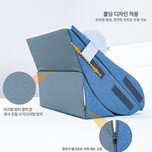 역류방지 베개 삼각 웨지필로우 등쿠션 다각도 조절