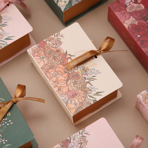 미니 구디백 선물상자 답례품 간식 쿠키 사탕 포장박스 생일선물 돌잔치 책모양-로즈블루(R14)