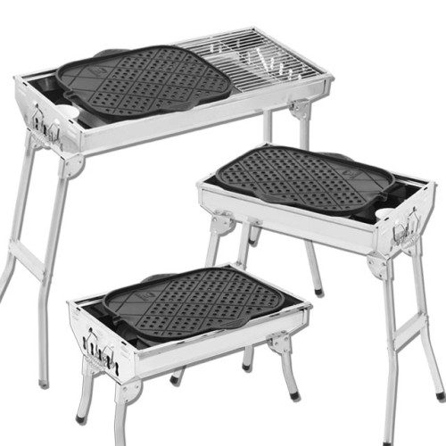 꾸버스 포터블 M 바베큐그릴 숯통포함 사각 캠핑 숯불 접이식 휴대용 BBQ 화로대 스텐석쇠