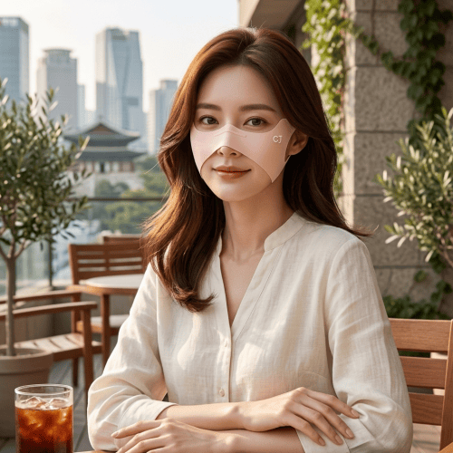 여성 골프 광대 기미방지 마스크 냉감 하프 스포츠